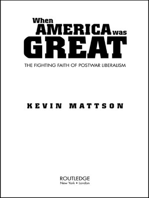 cover image of When America Was Great